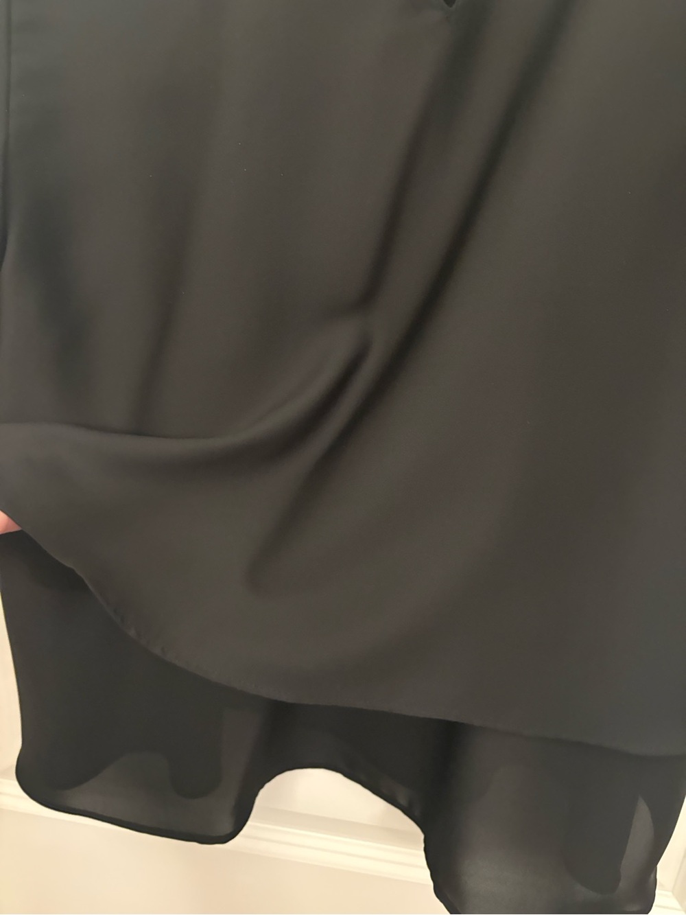 Black Beaded-Neck Layered Flutter-Sleeve Top - Picture 5 of 5